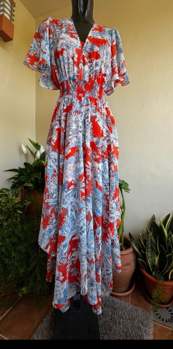 Vestido Pedro del Hierro rojo-azul