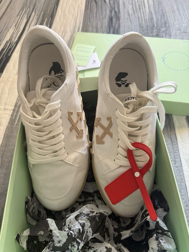 Off White Vulcanized Sneakers