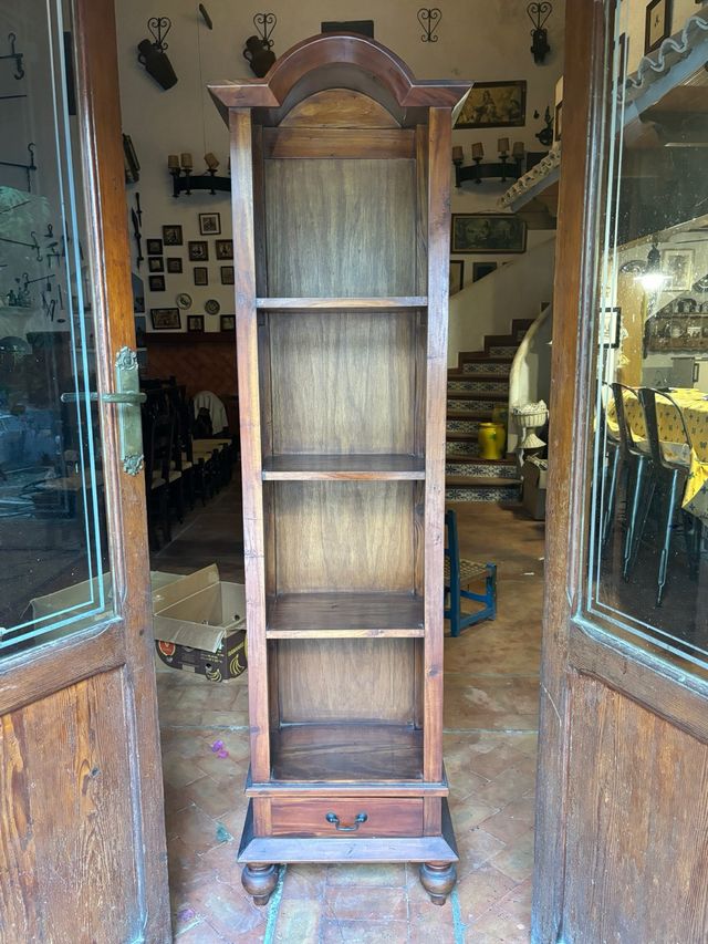 Estantería librería madera marrón antigua, vintage