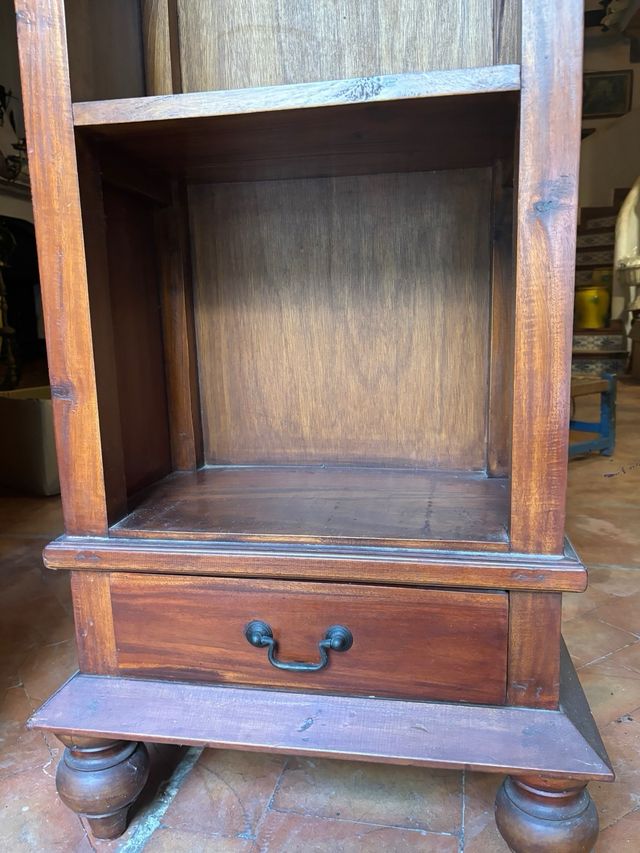 Estantería librería madera marrón antigua, vintage