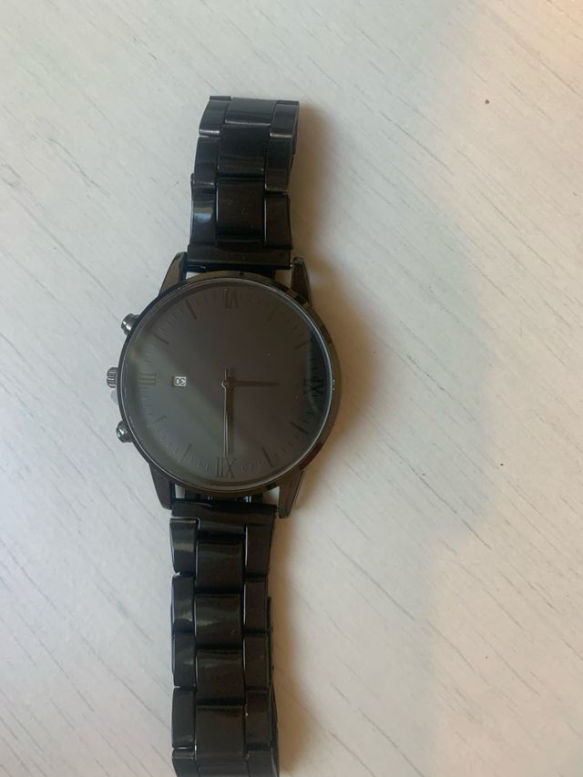 Reloj negro acero inoxidable