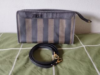 Pochette Fendi vintage nera e marrone