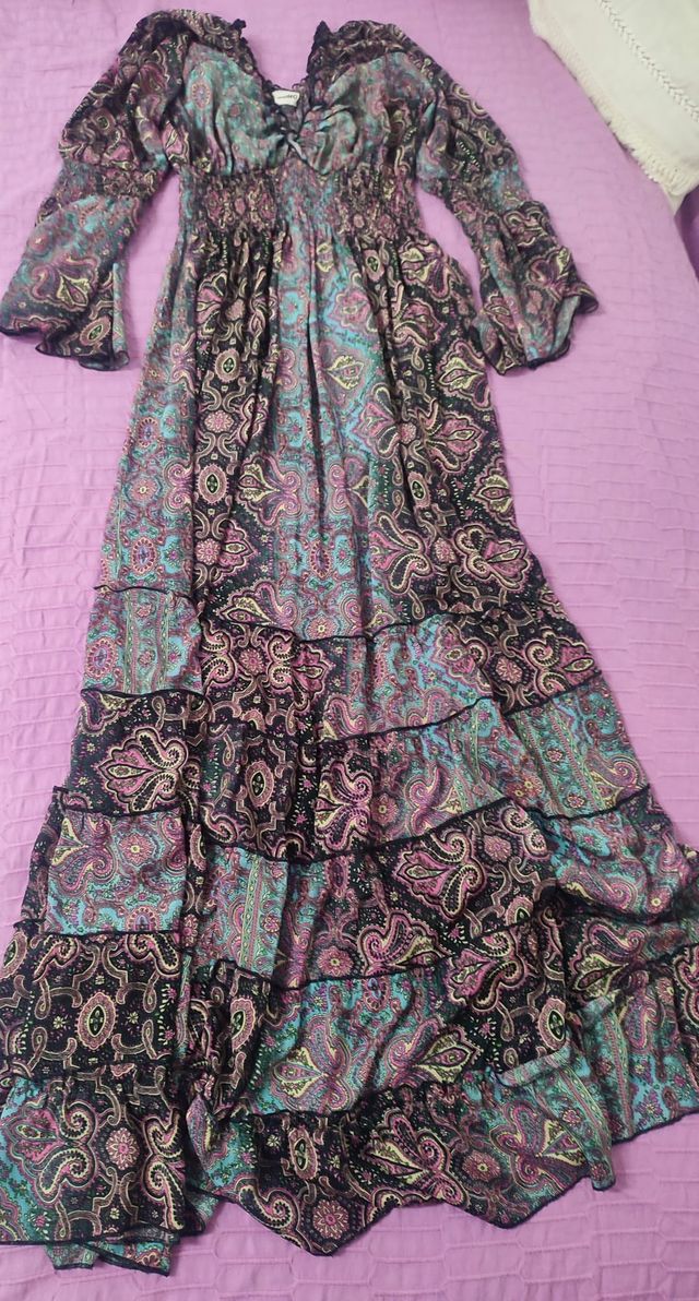 Vestido boho largo estampado floral - Talla única