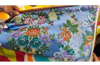 Tela Fallera azul multicolor