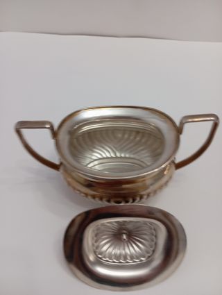 Juego de té inglés antiguo, baño plata