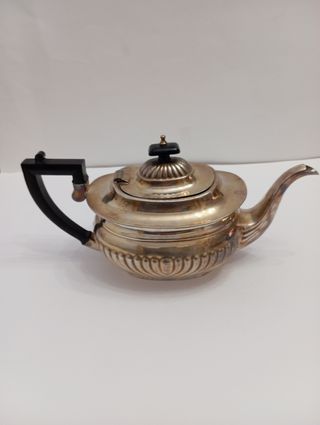 Juego de té inglés antiguo, baño plata