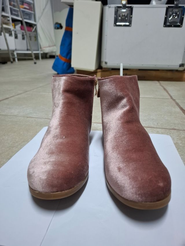 Botas terciopelo rosa