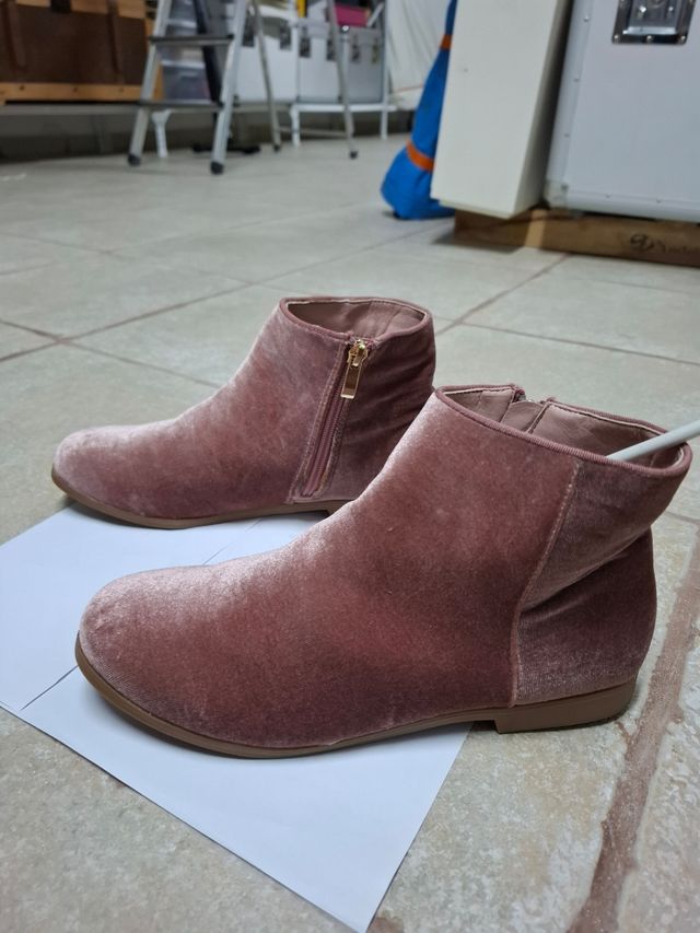 Botas terciopelo rosa