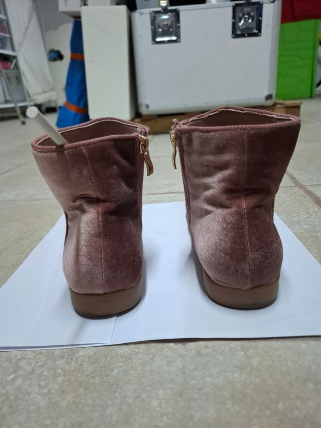Botas terciopelo rosa