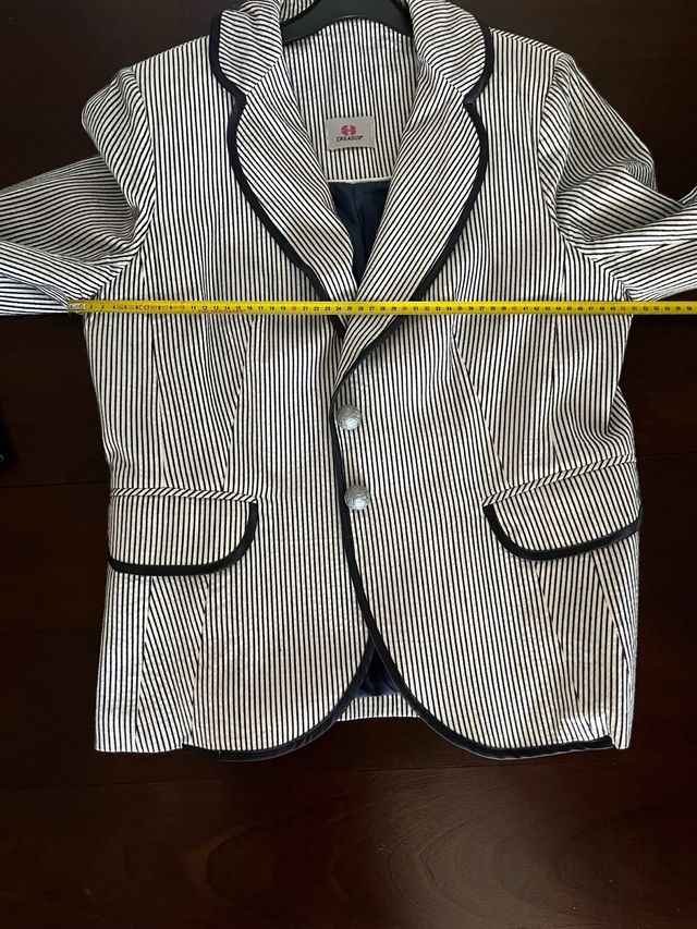 Americana Creasur rayas marino-blanco