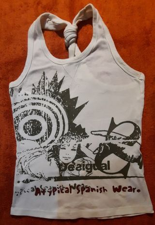 Desigual - Camiseta tirantes blanca