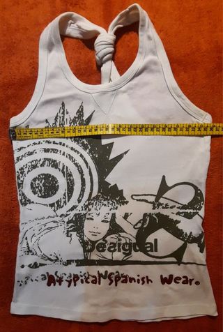 Desigual - Camiseta tirantes blanca