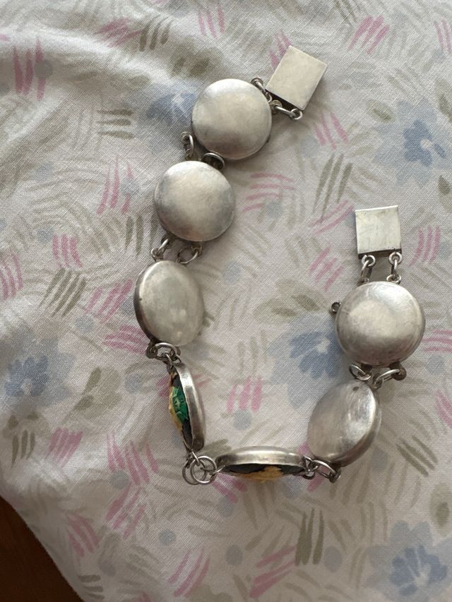 Pulsera plata Toshikane siglo XX Dioses