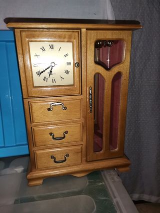 Joyero con reloj - Madera