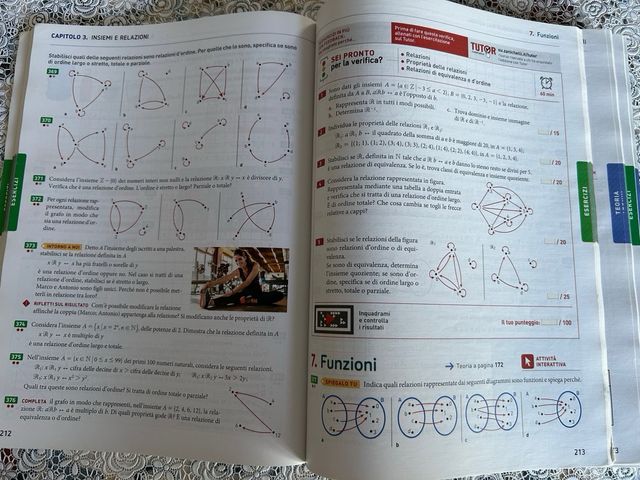libro scolastico, matematica multimediale, Blu uno
