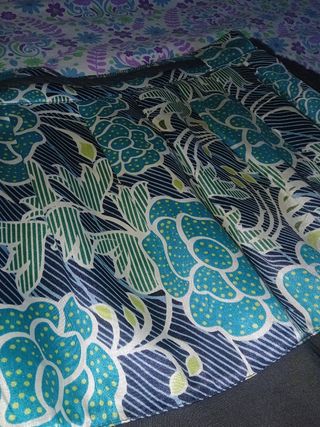 Falda Zara azul y verde agua