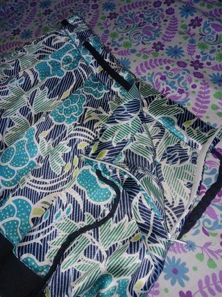 Falda Zara azul y verde agua