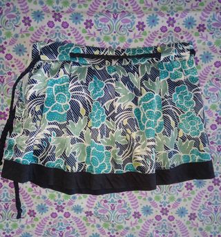 Falda Zara azul y verde agua
