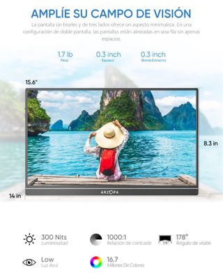 Monitor ARZOPA 15.6" FHD