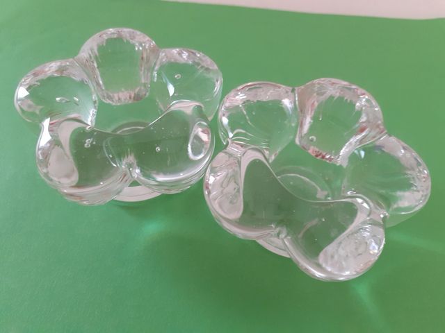 2 Portavelas Cristal Flor