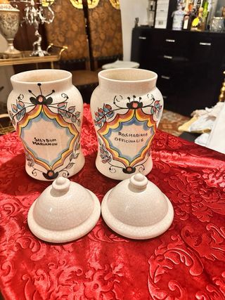 Albarelos farmacia años 80 (Manises) ceramica