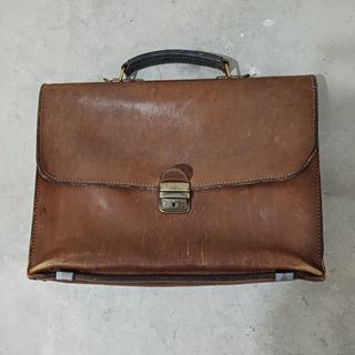 Cartera piel marrón vintage