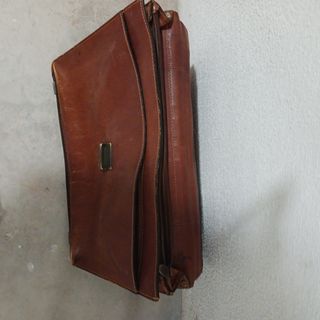 Cartera piel marrón vintage