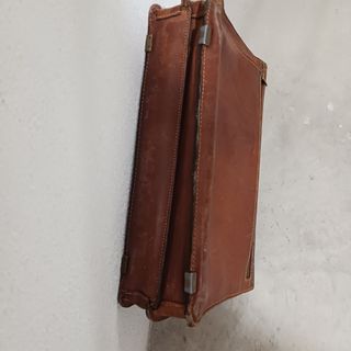 Cartera piel marrón vintage