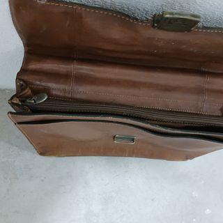 Cartera piel marrón vintage