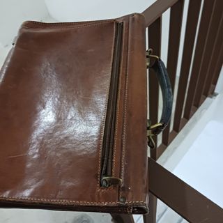 Cartera piel marrón vintage