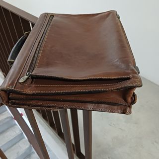 Cartera piel marrón vintage