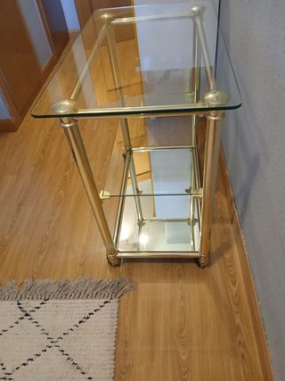 Mesa carrito auxiliar dorada