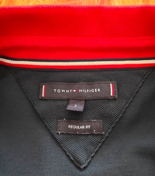 Polo Tommy Hilfiger S - Negro/Rojo