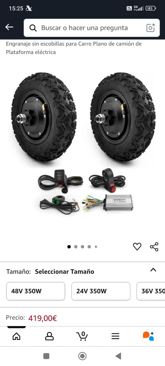 Rueda motor kit eléctrico