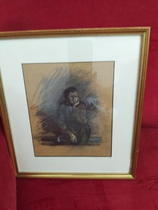 Cuadro antiguo - Dibujo a carboncillo