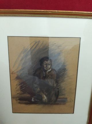 Cuadro antiguo - Dibujo a carboncillo