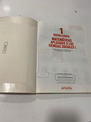 Matemáticas aplicadas a las Ciencias Sociales I.