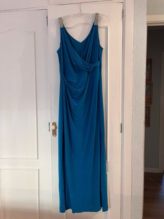 Vestido largo turquesa fiesta