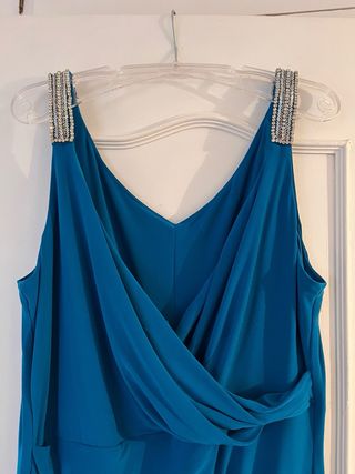 Vestido largo turquesa fiesta