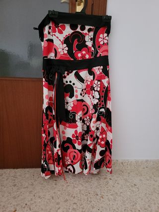 Vestido fiesta rojo-negro