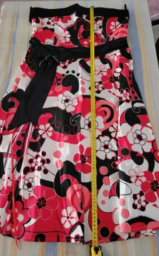 Vestido fiesta rojo-negro