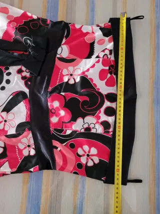 Vestido fiesta rojo-negro