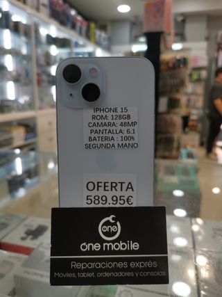 IPHONE 15 128GB - 48MP - BATERÍA 100%