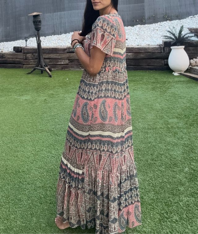 Vestido largo Springfield estampado S