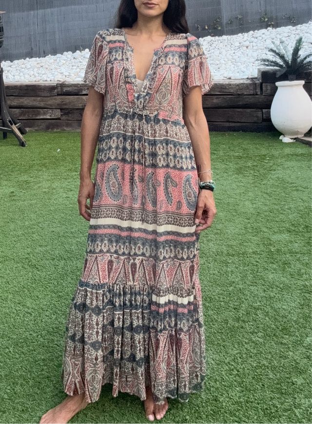 Vestido largo Springfield estampado S