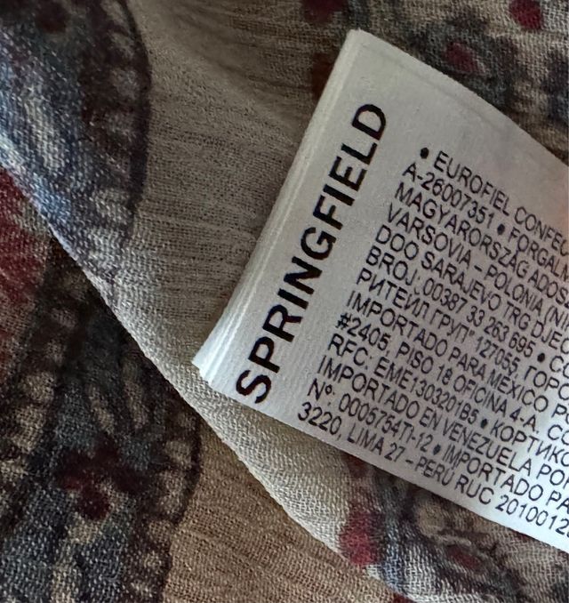 Vestido largo Springfield estampado S