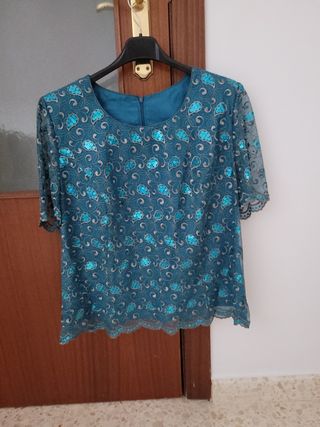 Traje fiesta mujer turquesa