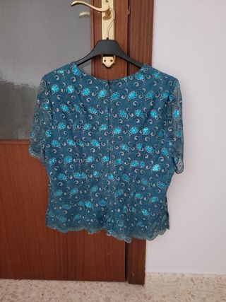 Traje fiesta mujer turquesa