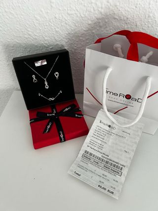Joyas TimeRoad plata - Collar, pendientes, pulsera