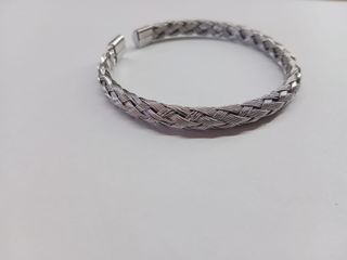 Pulsera Lotus plata trenzada